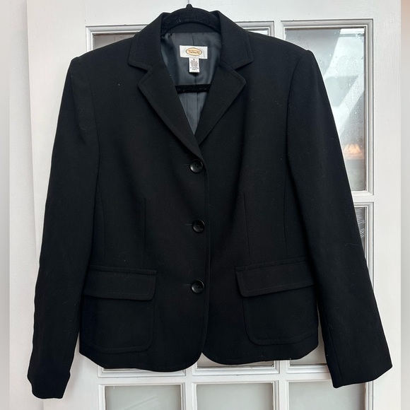 Vintage Talbots 100% Wool Classic Elegant Black Blazer Jacket Women’s Size 8 M - Picture 1 of 7